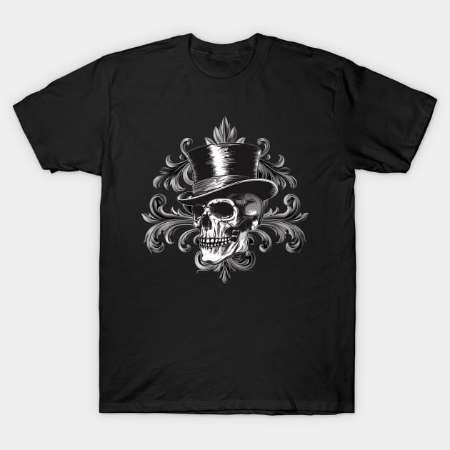 Top Hat Skull T-Shirt by Hiraeth Tees